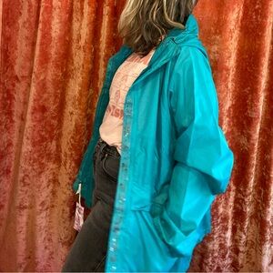 Cabela’s Teal Hooded Rain Jacket Men’s Large